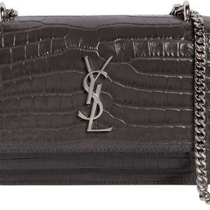 Saint Laurent Small Croc Embossed Bag